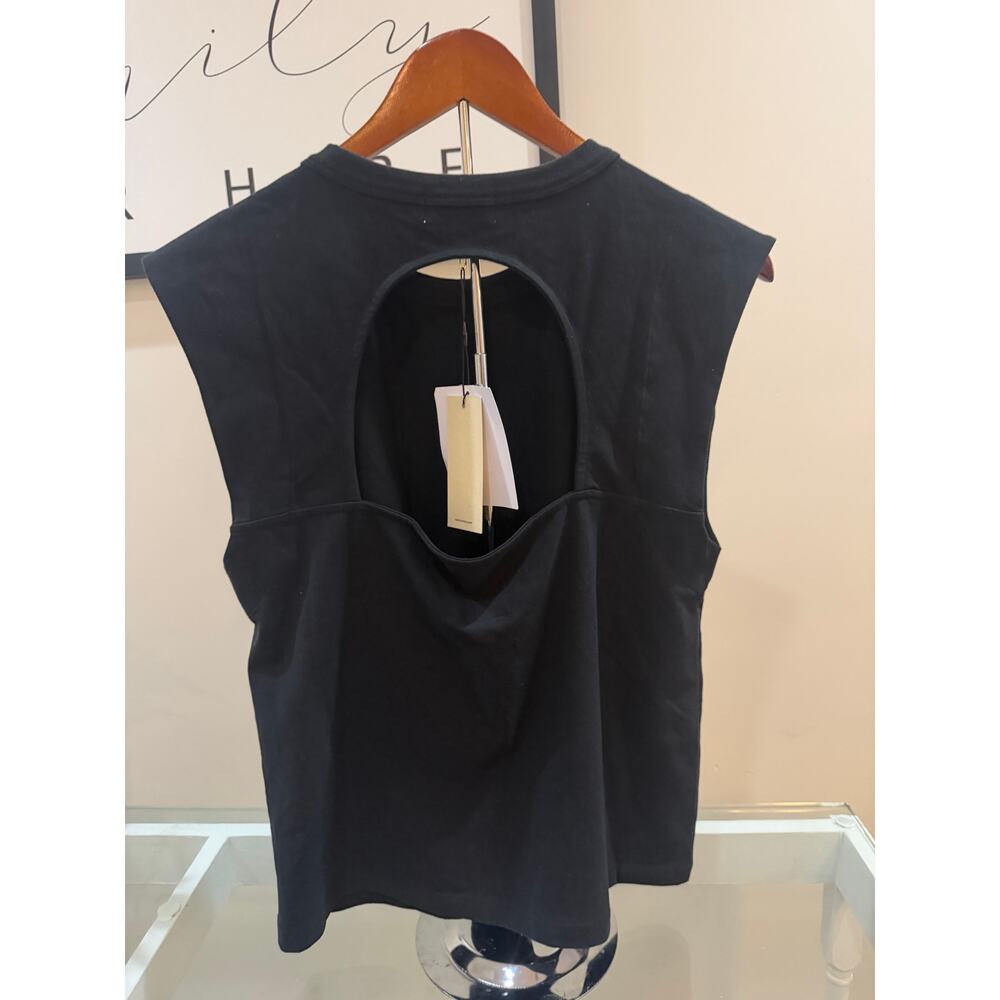 Nation Los Angeles | Black Pima Cotton Cut-Out Muscle Tee - NWT